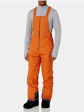 Arctix Mens Essential Insulated Snow Bib Overalls Orange Small , 32" Inseam